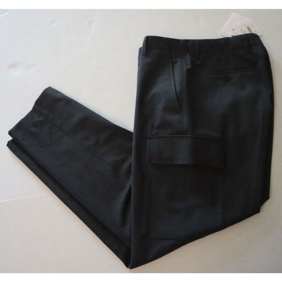 Theory M0871204 Men's Sz 33 Gray Curtis Bonded Wool Twill Cargo Pants $285 - Picture 7 of 10